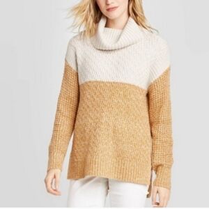 Universal Thread Chunky Cowl Neck Color block Sweater XXL
